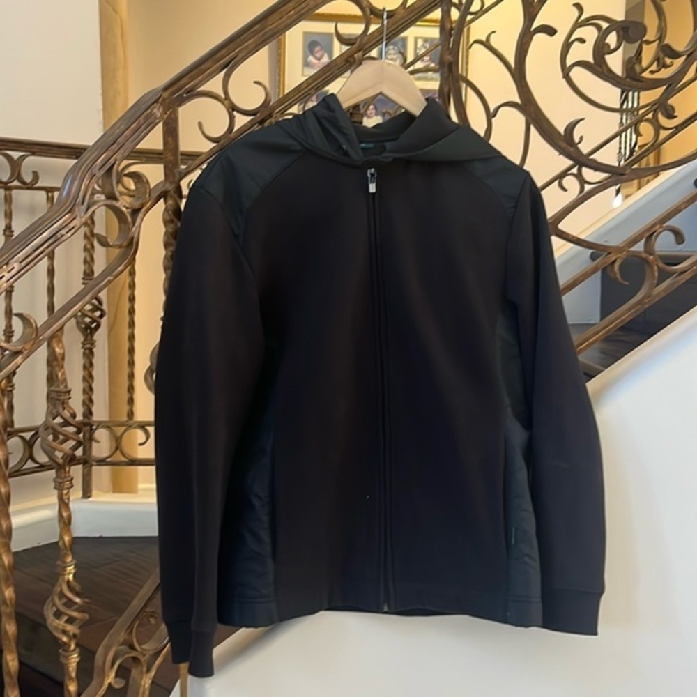 PERRY ELLIS JACKET COAT HOODIE SIZE M BLACK LIGHT AND WARM GREAT CONDITION